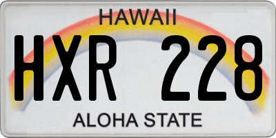 HI license plate HXR228