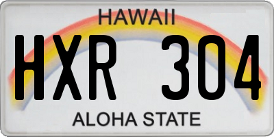 HI license plate HXR304