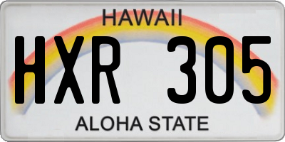 HI license plate HXR305