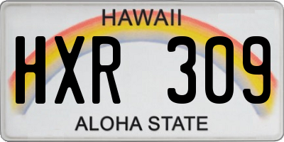 HI license plate HXR309