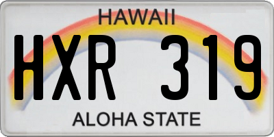 HI license plate HXR319