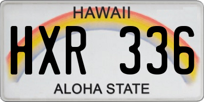 HI license plate HXR336