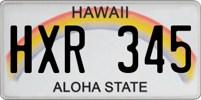 HI license plate HXR345