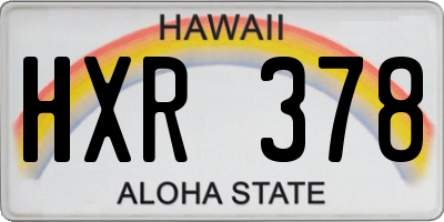HI license plate HXR378