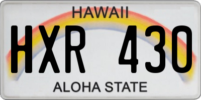 HI license plate HXR430
