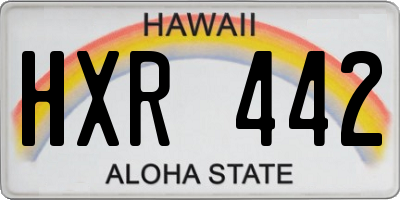 HI license plate HXR442