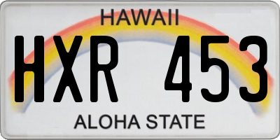 HI license plate HXR453