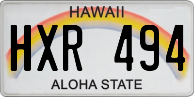 HI license plate HXR494