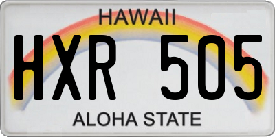 HI license plate HXR505