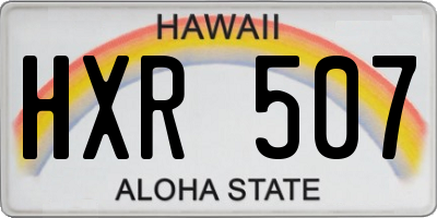 HI license plate HXR507