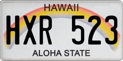 HI license plate HXR523