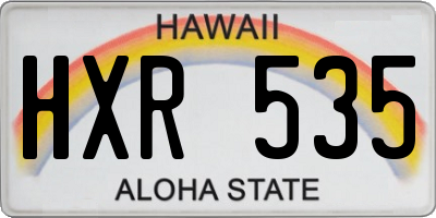 HI license plate HXR535