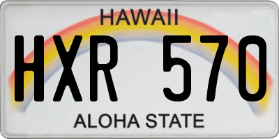 HI license plate HXR570