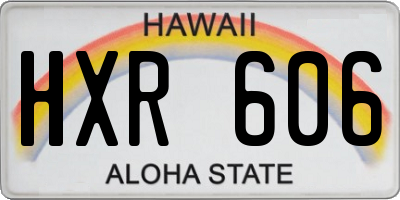 HI license plate HXR606