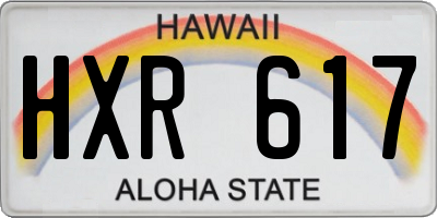 HI license plate HXR617