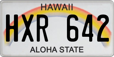 HI license plate HXR642