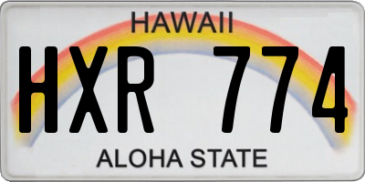 HI license plate HXR774
