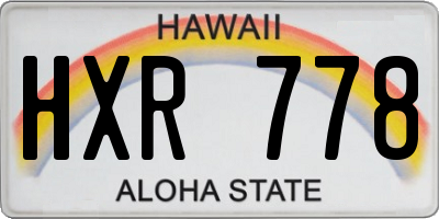 HI license plate HXR778