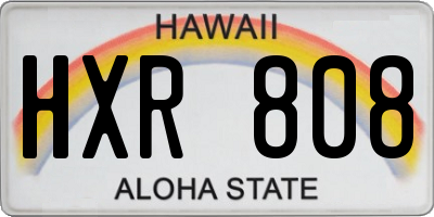 HI license plate HXR808