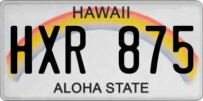 HI license plate HXR875