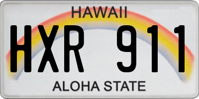 HI license plate HXR911