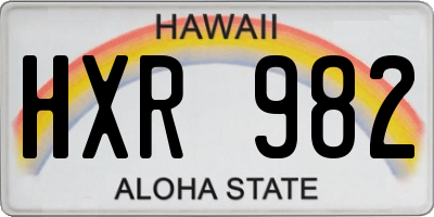 HI license plate HXR982