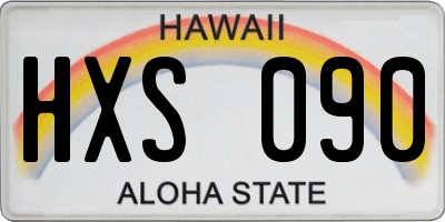 HI license plate HXS090