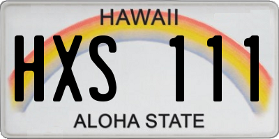 HI license plate HXS111