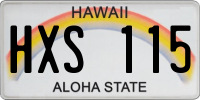 HI license plate HXS115
