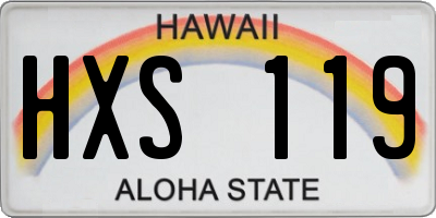 HI license plate HXS119