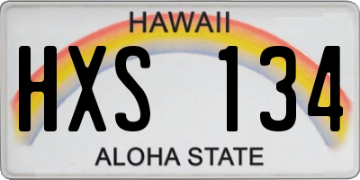 HI license plate HXS134