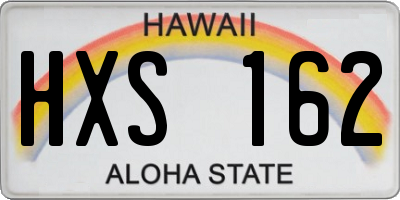HI license plate HXS162