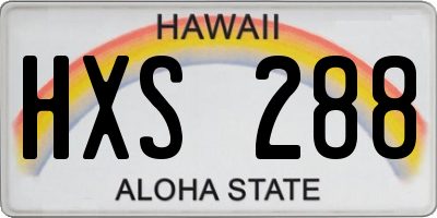 HI license plate HXS288