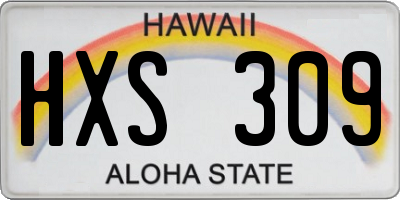 HI license plate HXS309