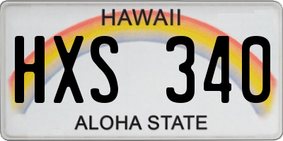 HI license plate HXS340