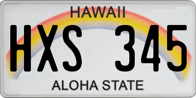 HI license plate HXS345
