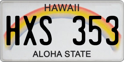 HI license plate HXS353