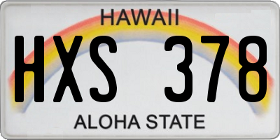 HI license plate HXS378