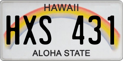 HI license plate HXS431