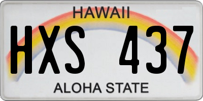 HI license plate HXS437