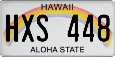 HI license plate HXS448