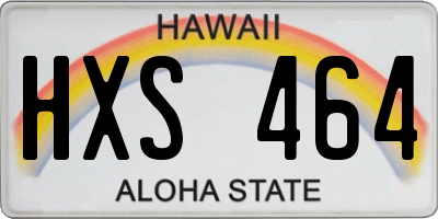 HI license plate HXS464