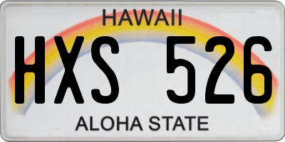 HI license plate HXS526