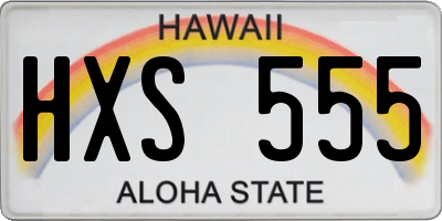 HI license plate HXS555