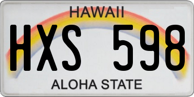 HI license plate HXS598