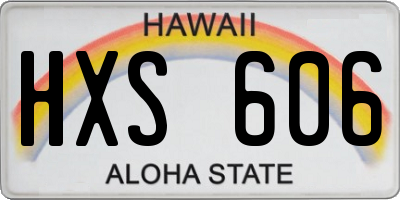 HI license plate HXS606