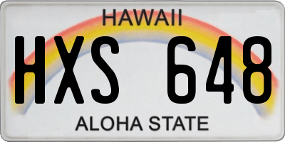 HI license plate HXS648