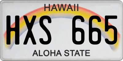 HI license plate HXS665