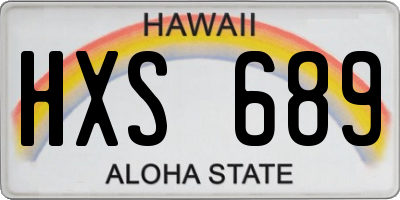 HI license plate HXS689