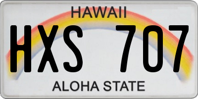 HI license plate HXS707